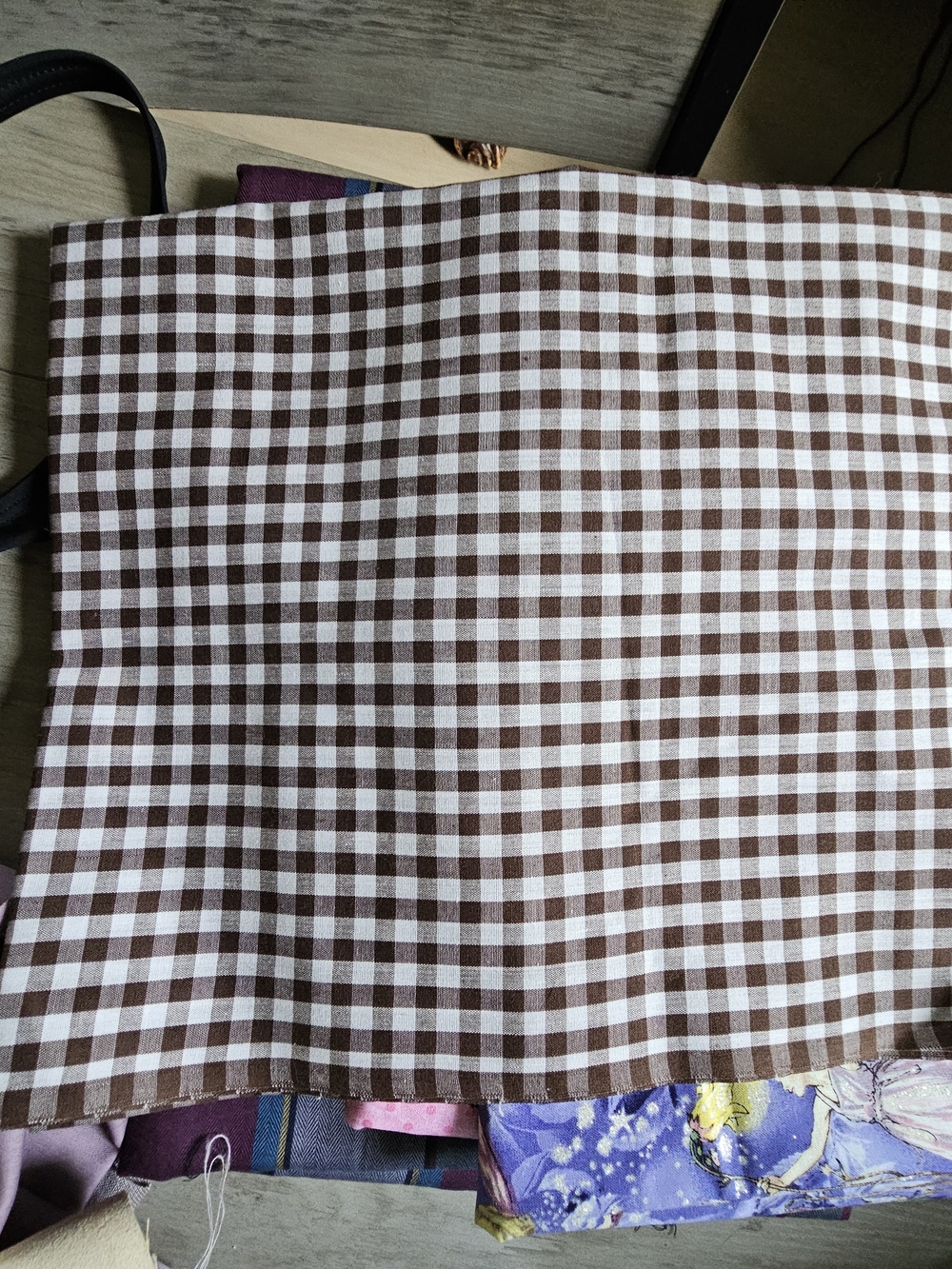 Brown and White Gingham Fabric 1 3/8 Yards by 44 Inches Wide Quarter Inch Scale - Picture 5 of 6